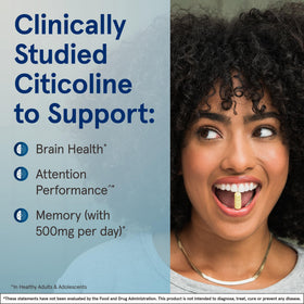 Jarrow Formulas Citicoline CDP Choline 250 mg flacon avec étiquette