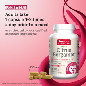 Jarrow Formulas Citrus Bergamot 500 mg avec d'autres compléments alimentaires