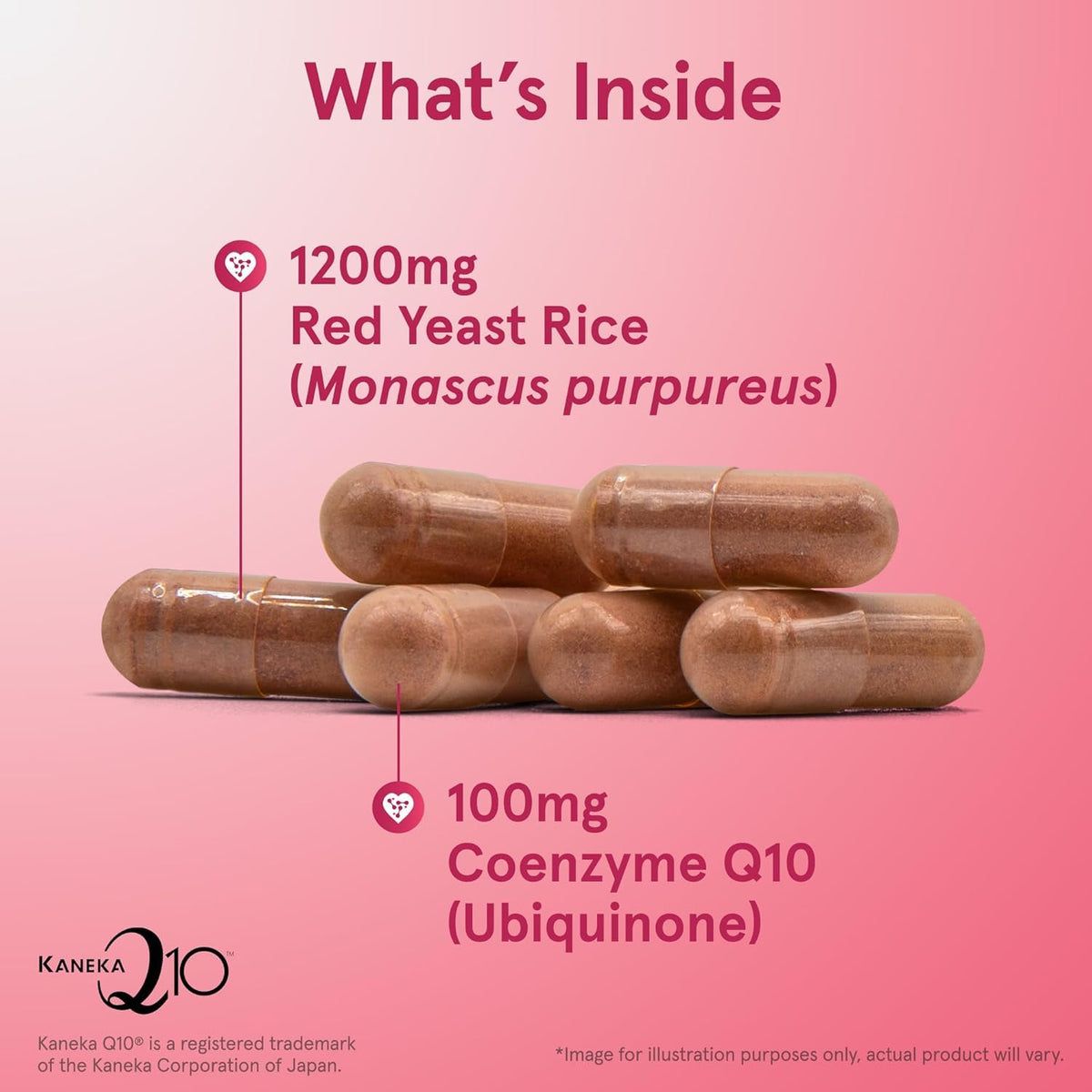 Jarrow Formulas CoQ10 et Riz Rouge 1200 mg capsules de côté