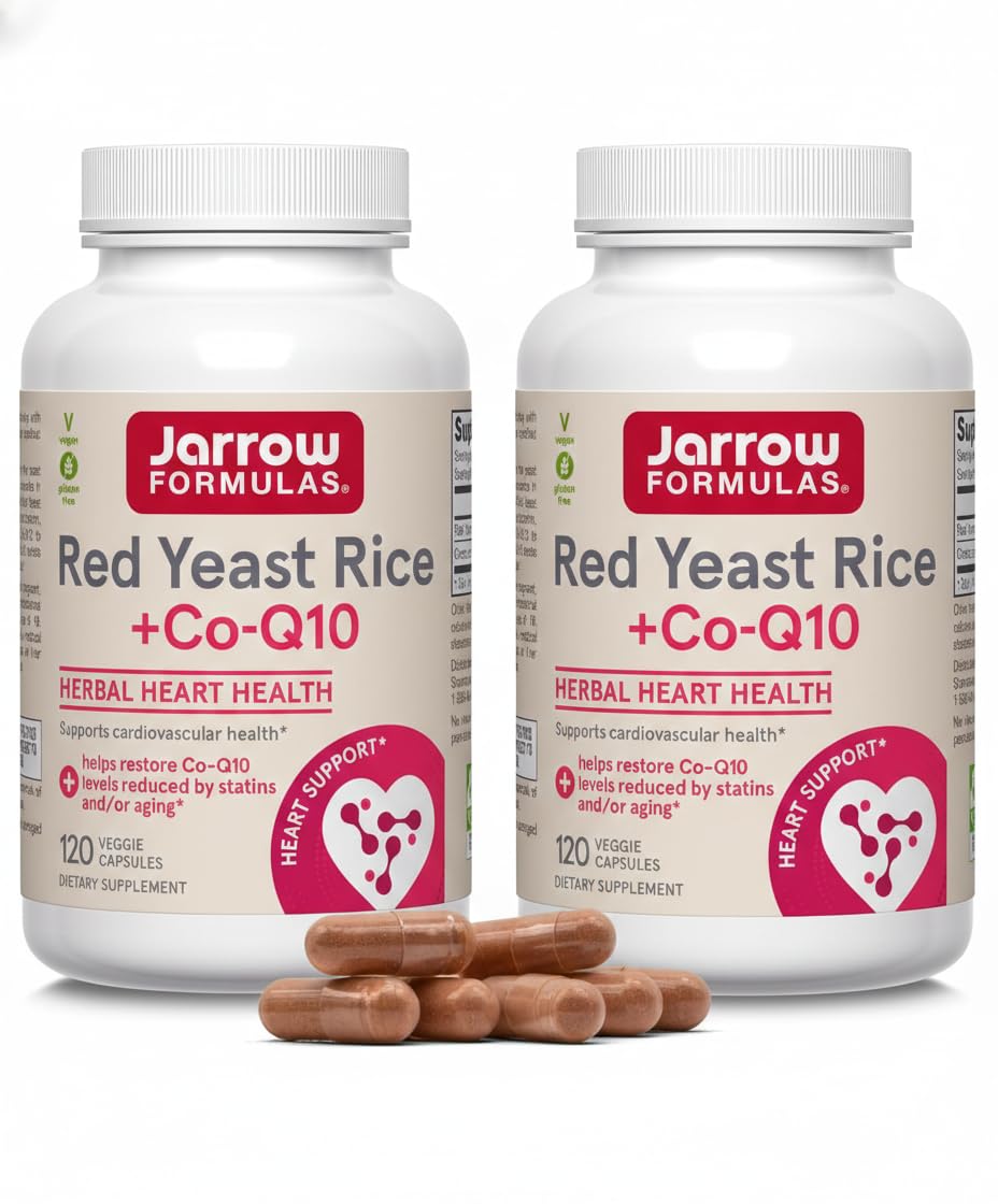 Jarrow Formulas CoQ10 et Riz Rouge 1200 mg capsules face