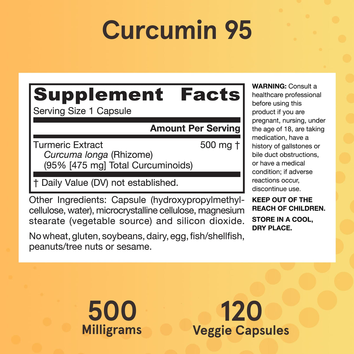 Jarrow Formulas Curcumin 95 avec un fond de plantes médicinales