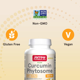 Jarrow Formulas Curcumin Phytosome 500 mg environnement de prise avec un verre d'eau