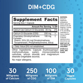 Jarrow Formulas DIM + CDG Capsules Végétales 30 Comp. en main