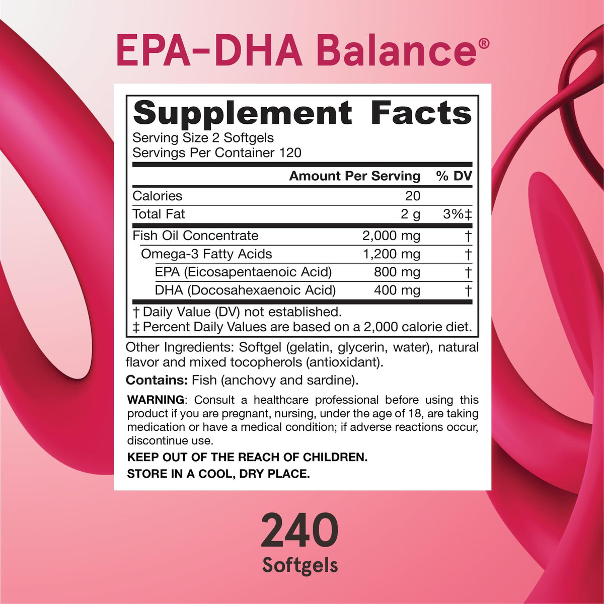 Jarrow Formulas EPA-DHA Balance sur une table avec des aliments sains