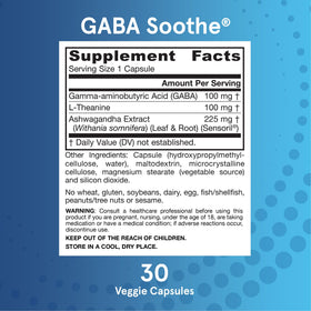 Jarrow Formulas GABA Soothe 30 Capsules, présentation des capsules