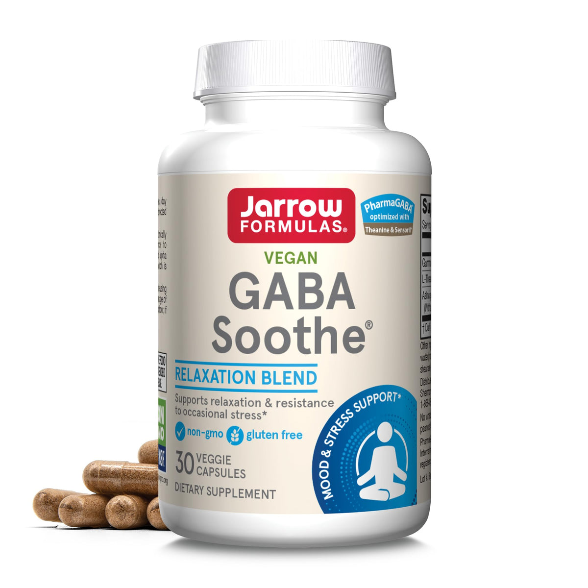 Jarrow Formulas GABA Soothe 30 Capsules, vue de face