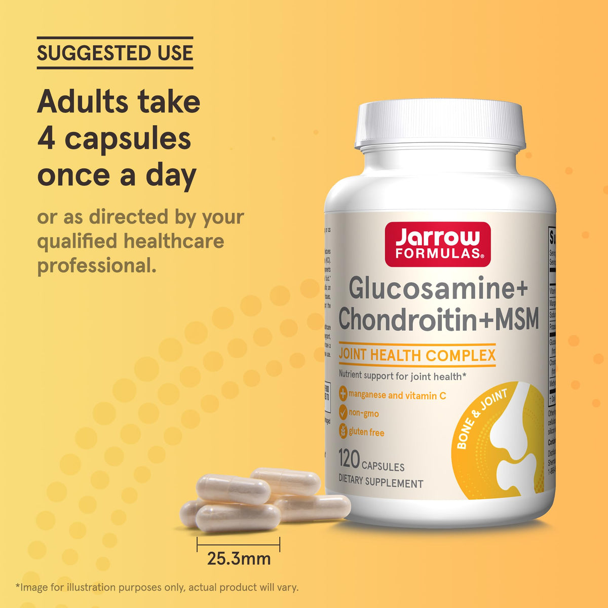 Jarrow Formulas Glucosamine Chondroitin MSM 120 Capsules packaging