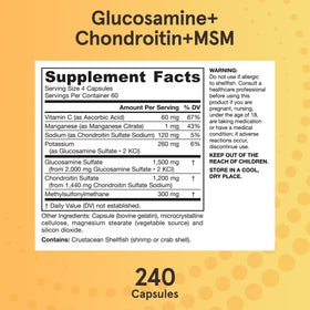 Jarrow Formulas Glucosamine Chondroitin MSM capsules with measuring spoon