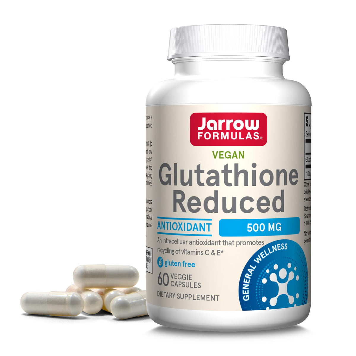 Jarrow Formulas Glutathione Réduit 500mg capsules avant