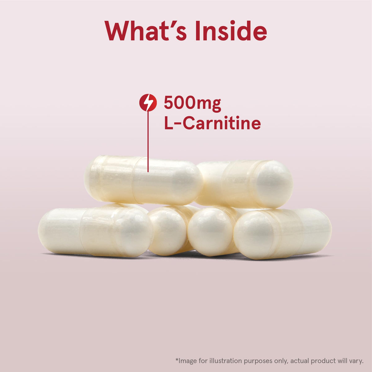 Jarrow Formulas L-Carnitine 500mg capsule unique sur fond blanc