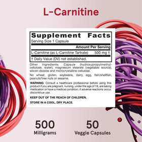 Jarrow Formulas L-Carnitine 500mg en utilisation sur une table