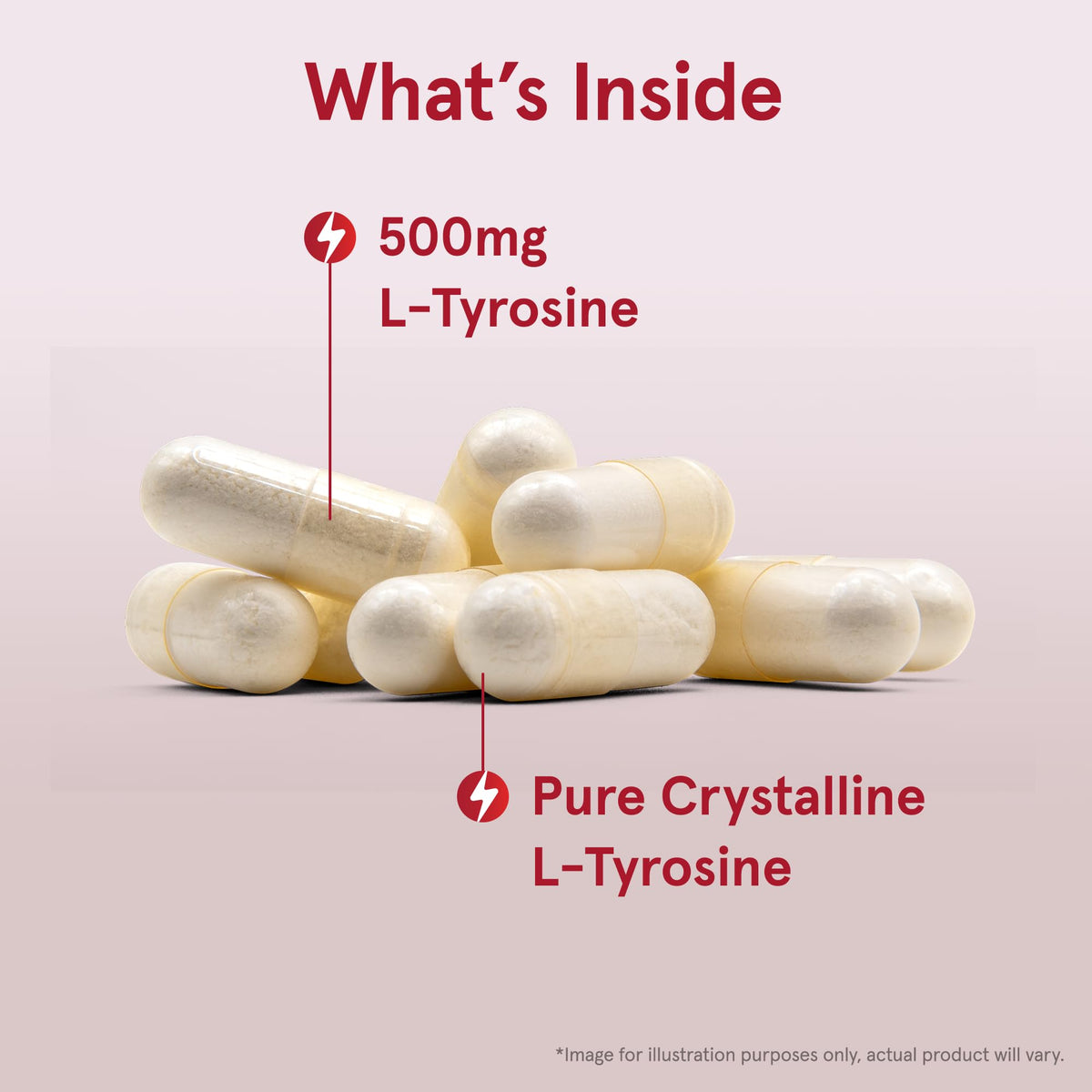Jarrow Formulas L-Tyrosine 500 mg gélule en gros plan
