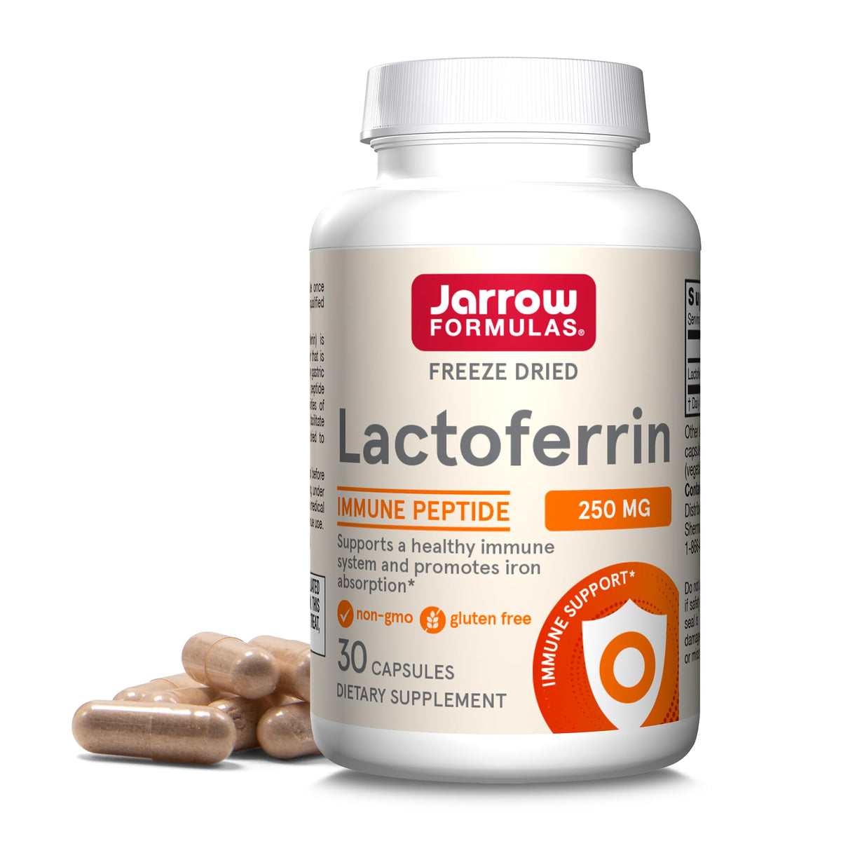 Jarrow Formulas Lactoferrin 250 mg 30 Capsules vue de face