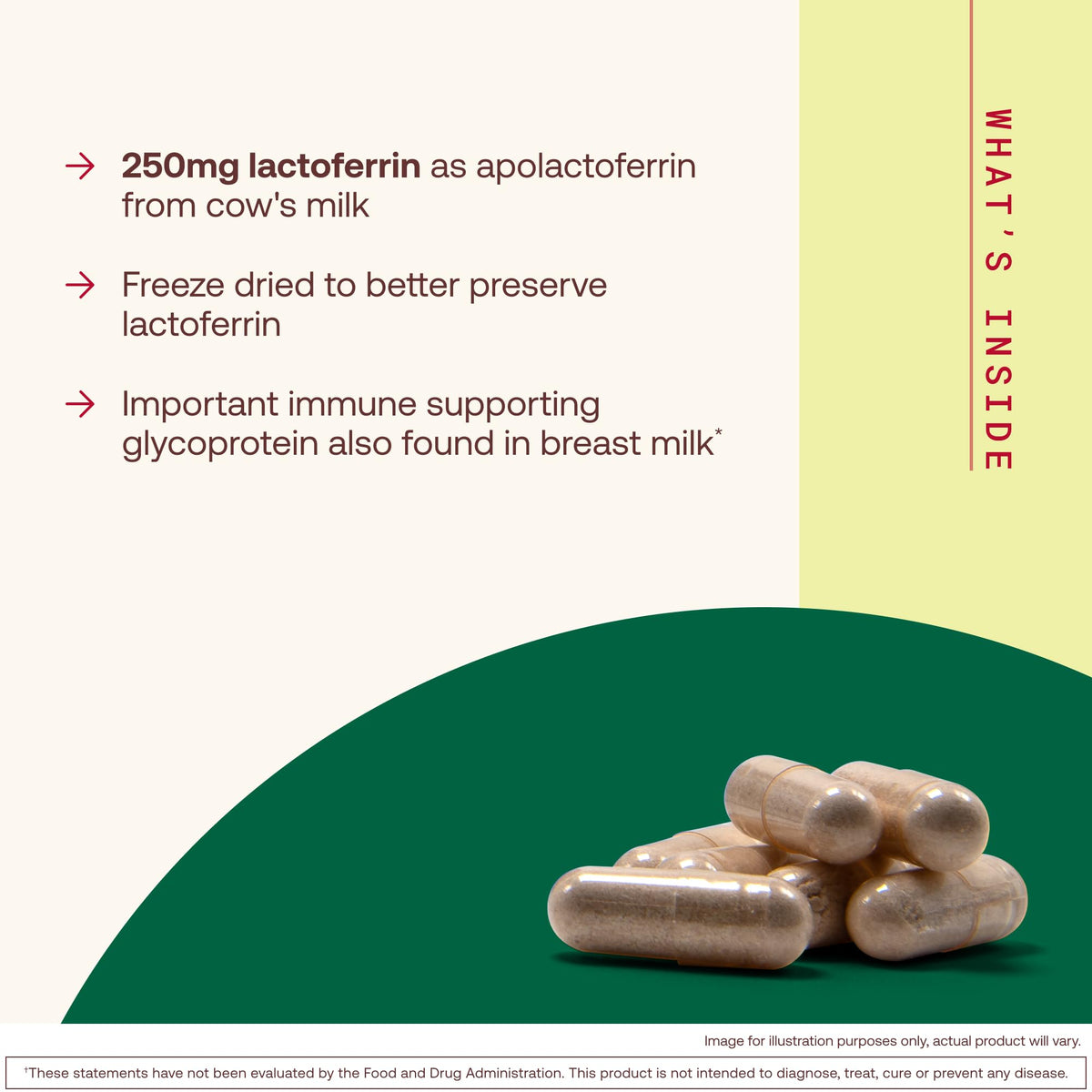 Jarrow Formulas Lactoferrin 250 mg 60 capsules avec étiquette