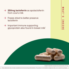 Jarrow Formulas Lactoferrin 250 mg 60 capsules avec étiquette
