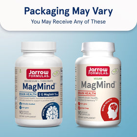 Jarrow Formulas MagMind 90 capsules présentées sur un fond clair