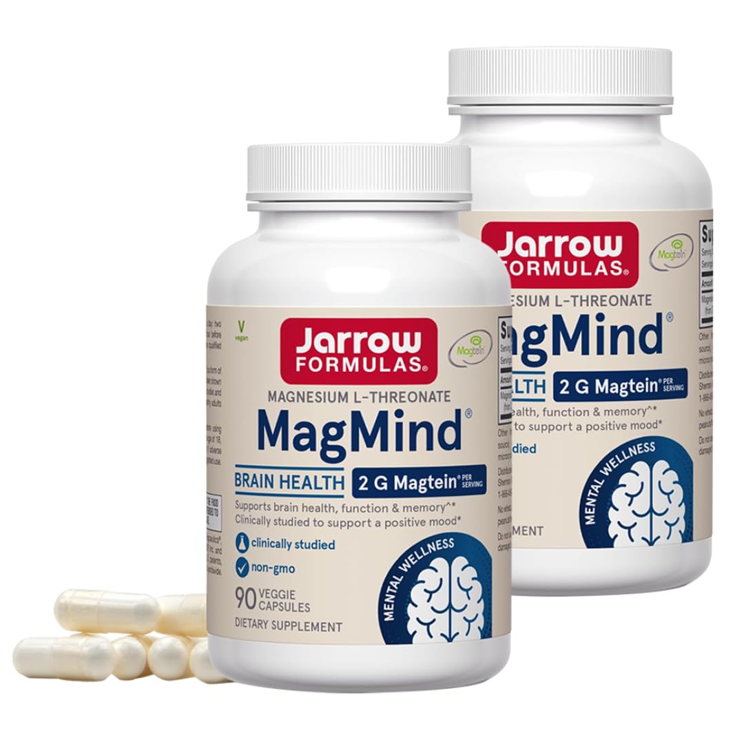 Jarrow Formulas MagMind 90 capsules vue avant avec étiquette détaillée