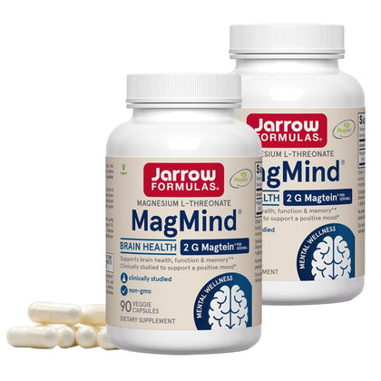Jarrow Formulas MagMind 90 capsules vue avant avec étiquette détaillée