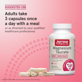 Jarrow Formulas Magnésium Taurate 300 mg capsules dans un bol