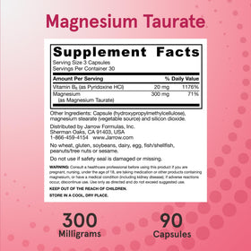 Jarrow Formulas Magnésium Taurate 300 mg dosage recommandé sur l'étiquette