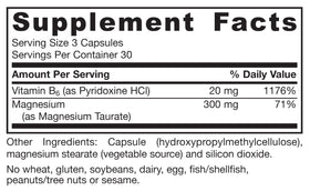 Jarrow Formulas Magnésium Taurate 300 mg vue de dessus avec capsules