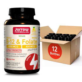 Jarrow Formulas Methyl B-12 1000MCG 400MCG comprimés à mâcher lemon