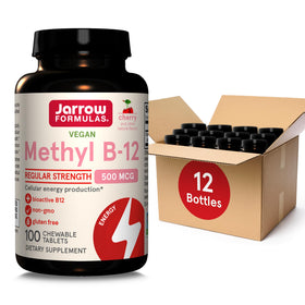 Jarrow Formulas Methyl B-12 500mcg boîte de 100 comprimés à mâcher cerise