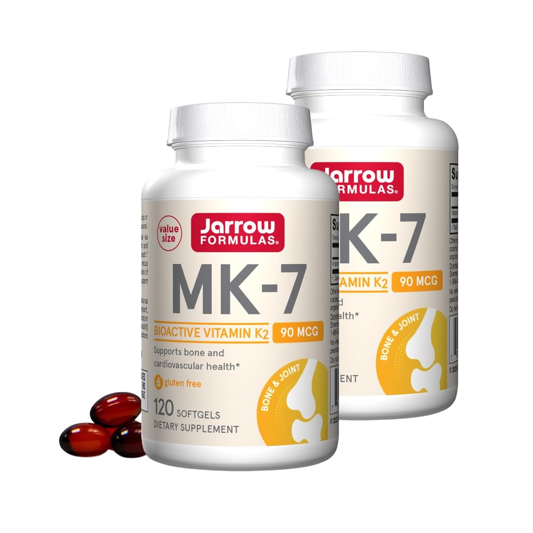 Jarrow Formulas MK-7 90 mcg gélules de vitamine K2 vue de face
