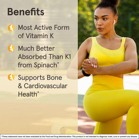 Jarrow Formulas MK-7 étiquette avec informations nutritionnelles