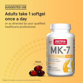 Jarrow Formulas MK-7 gélules sur une table en bois