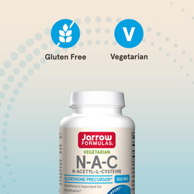 Jarrow Formulas N-A-C 500 mg capsules ouvertes