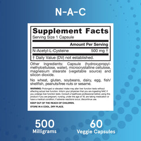 Jarrow Formulas N-A-C 500 mg étiquette du produit