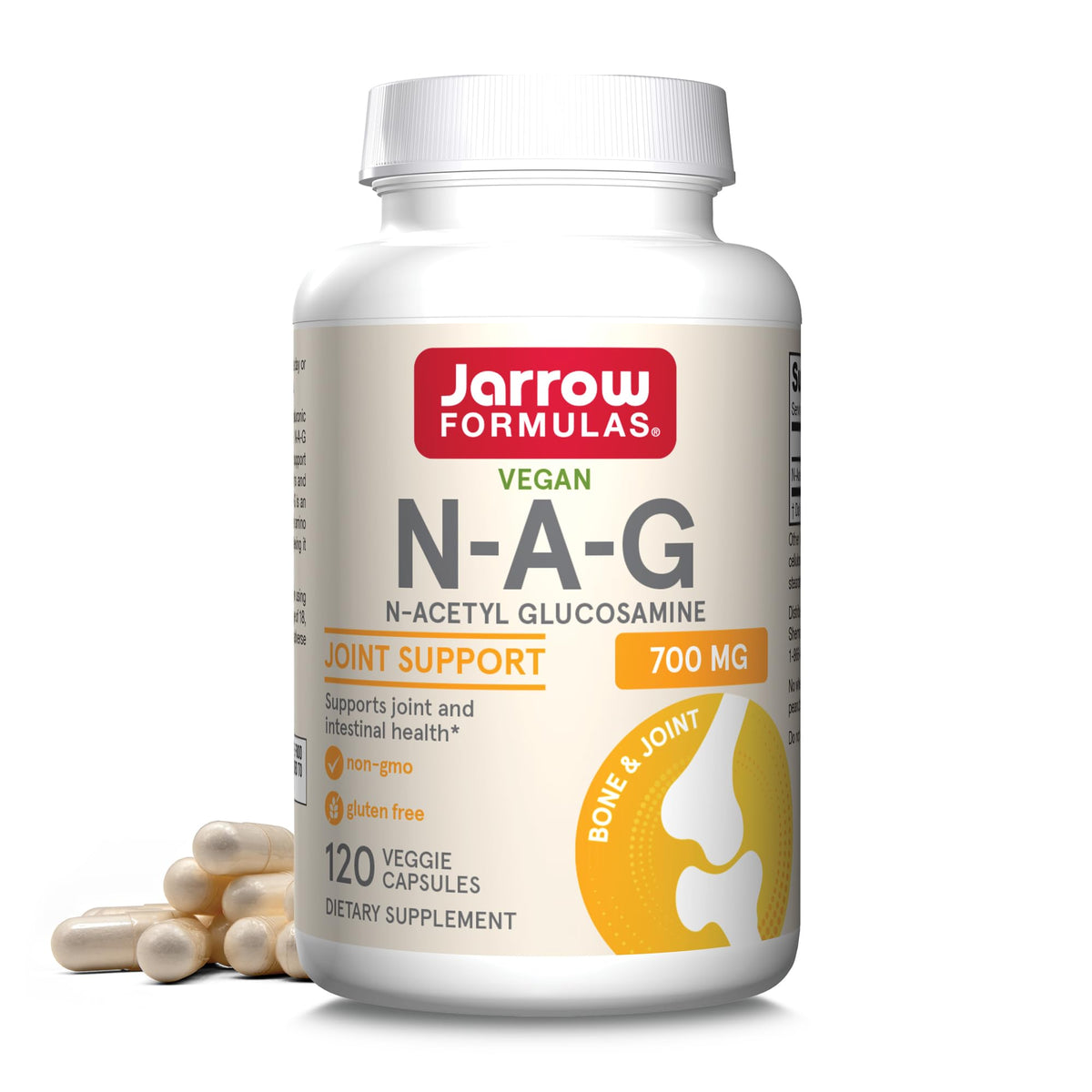 Jarrow Formulas N-A-G 700 mg 120 capsules végétales, vue de face