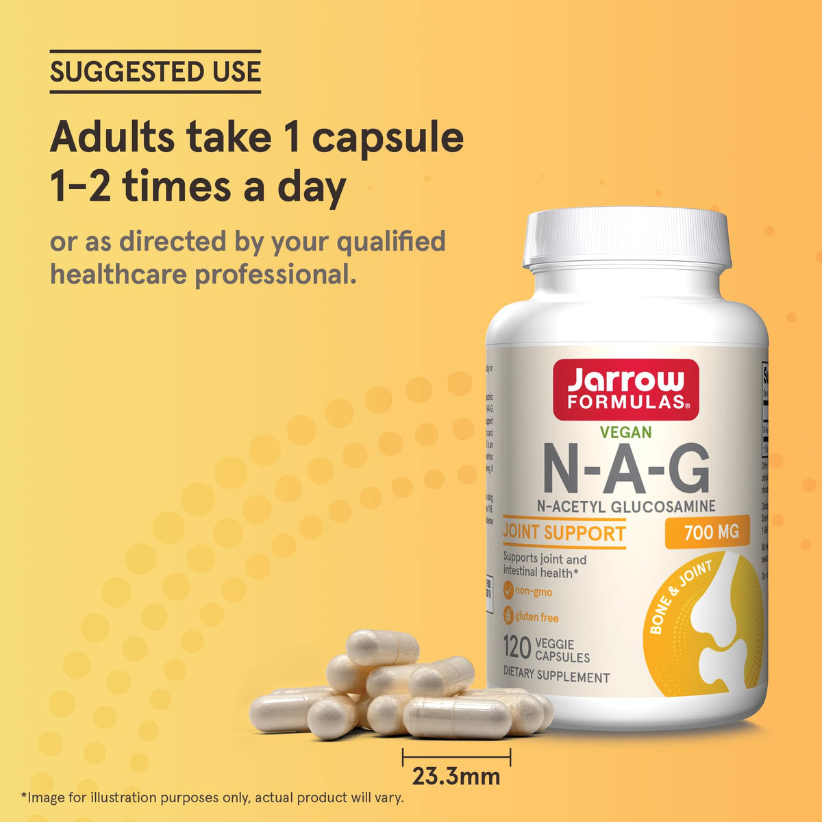 Jarrow Formulas N-A-G 700 mg capsules végétales ouvertes