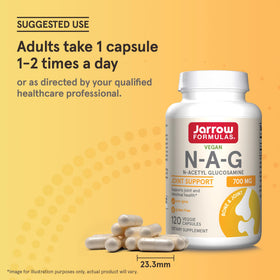 Jarrow Formulas N-A-G 700 mg capsules végétales ouvertes