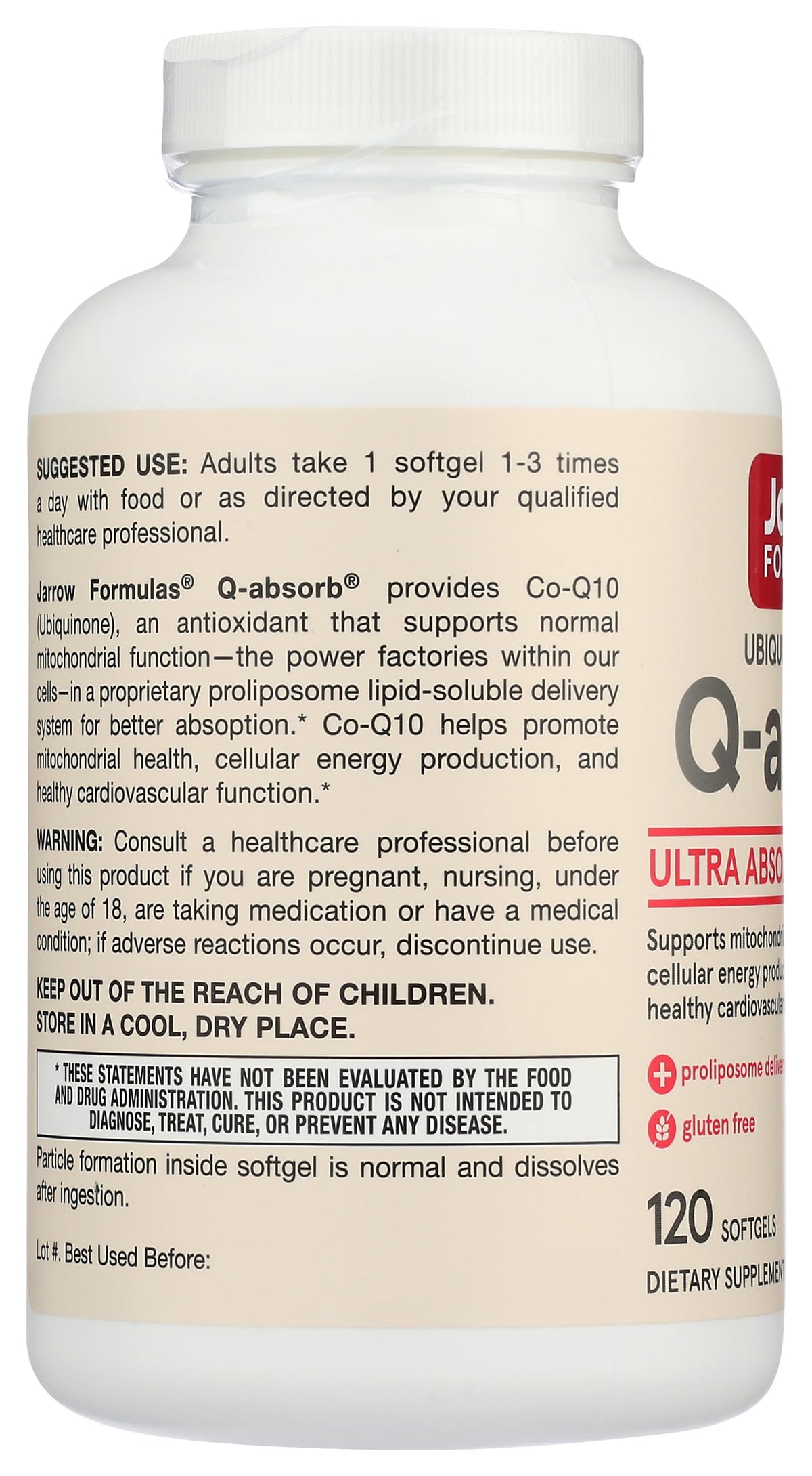 Jarrow Formulas Q-Absorb CoQ10 100 MG capsule à l'intérieur