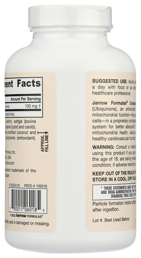 Jarrow Formulas Q-Absorb CoQ10 100 MG étiquette