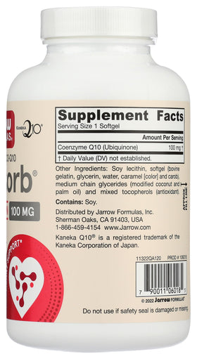 Jarrow Formulas Q-Absorb CoQ10 100 MG sur une table