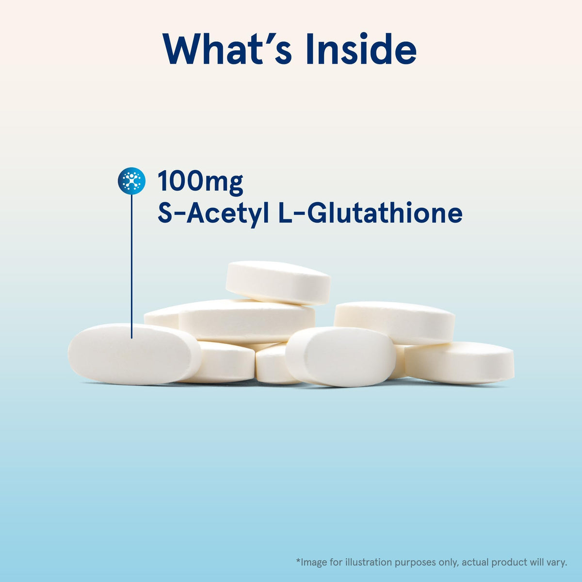 Jarrow Formulas S-Acetyl L-Glutathione 100 mg, vue latérale de l'emballage