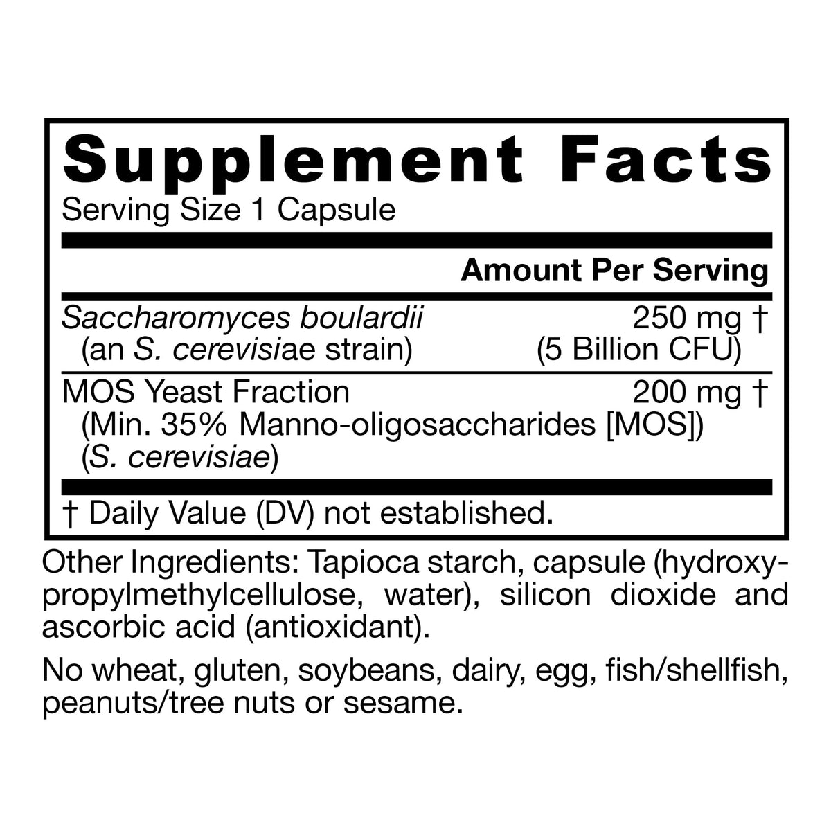 Jarrow Formulas Saccharomyces Boulardii + MOS 90 capsules végétales avec verre d'eau