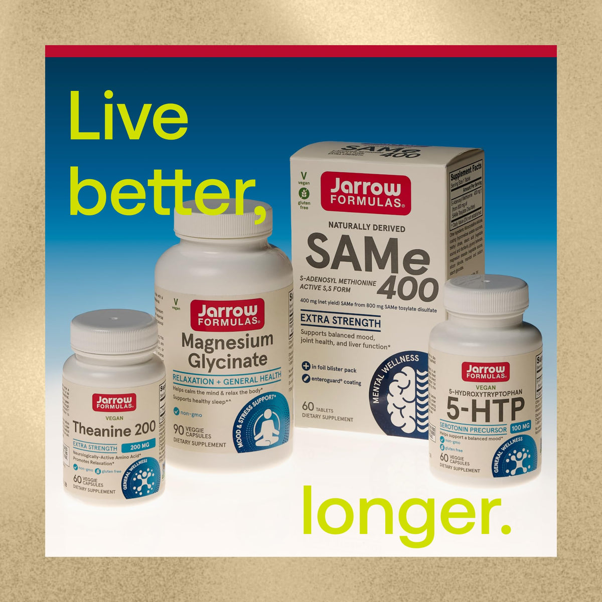 Jarrow Formulas SAMe 400 mg comprimés avec ingrédients
