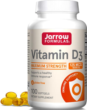 Jarrow Formulas Vitamine D3 125 mcg 100 gélules, vue de face