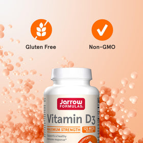 Jarrow Formulas Vitamine D3 125 mcg gélules avec une cuillère