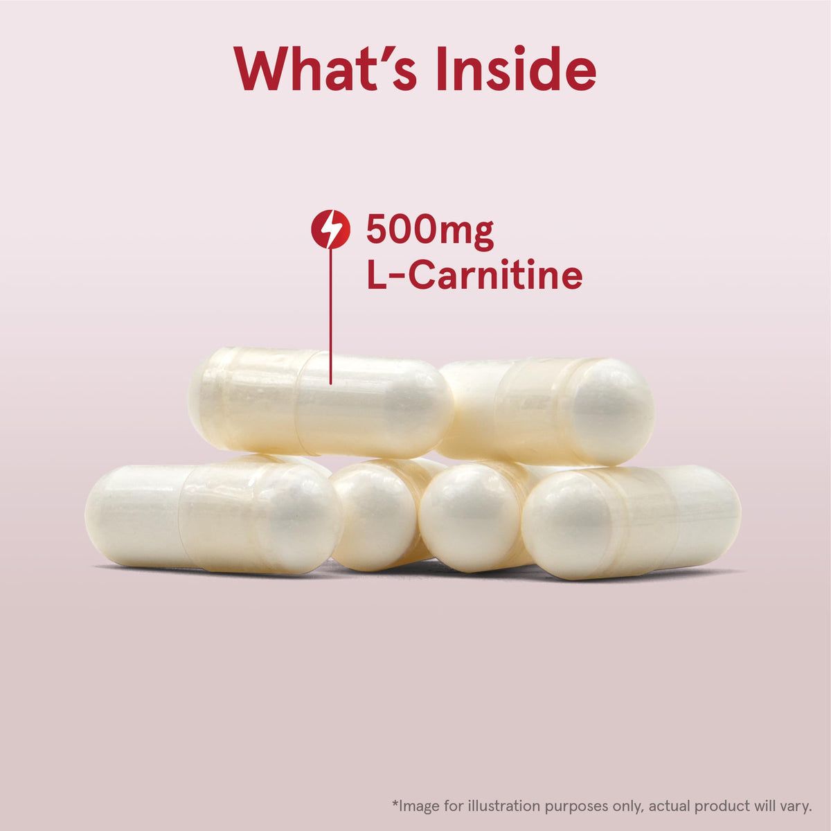 Jarrow L-Carnitine 500 mg capsules with nutritional information