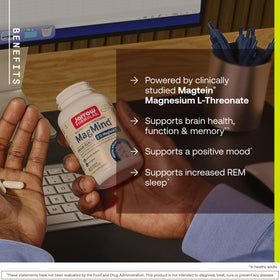 Jarrow MagMind capsules sur fond blanc - détail des ingrédients