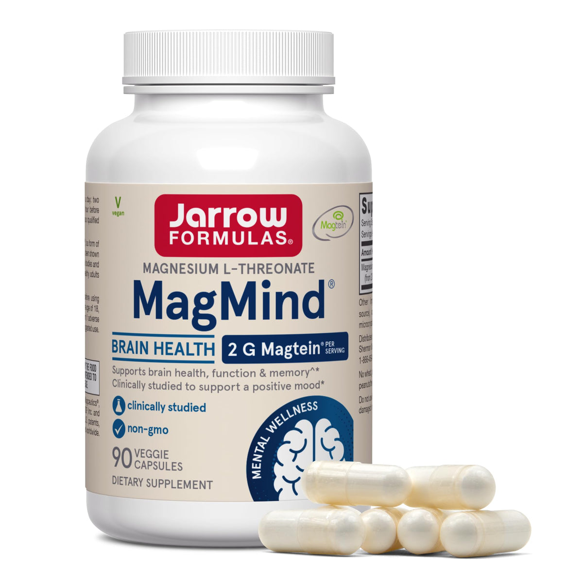 Jarrow MagMind Magnésium L-Thréonate 90 capsules - vue avant