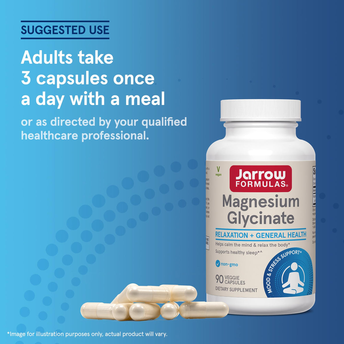 Jarrow Magnésium Glycinate 90 capsules dans un environnement de santé