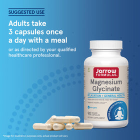 Jarrow Magnésium Glycinate 90 capsules dans un environnement de santé