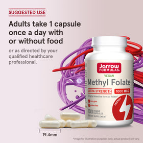 Jarrow Methyl Folate 1000 mcg avec ingrédients