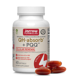Jarrow QH-Absorb + PQQ 60 gélules softgels, vue de face